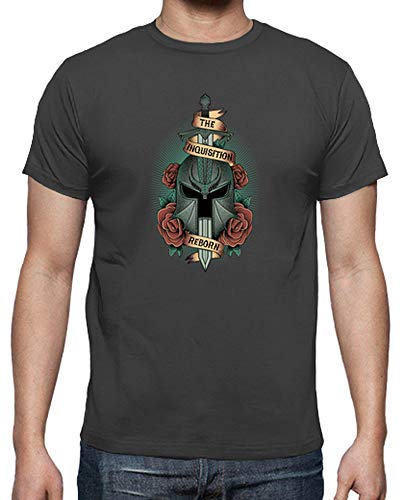 latostadora - Camiseta The Inquisition Reborn para Hombre Gris ratón M