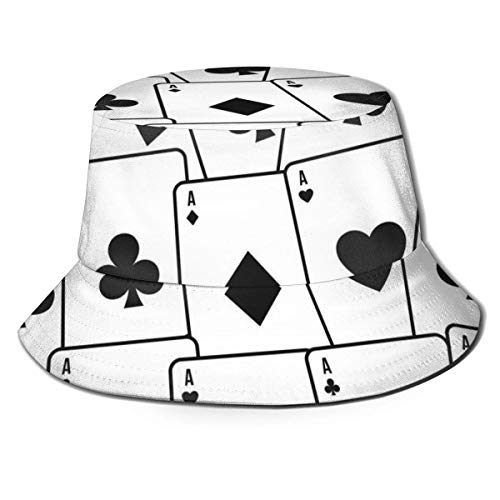 Lawenp Fisherman Bucket Caps Naipes Spades Club Unisex Plegable Reversible Verano Al Aire Libre Playa Sombrero para el Sol Protección ala Ancha Transpirable para Pesca Senderismo Golf Negro Lawenp Fisherman Bucket Caps Naipes Spades Club Unisex Plegable Reversible Verano Al Aire Libre Playa Sombrero para el Sol Protección ala Ancha Transpirable para Pesca Senderismo Golf Negro