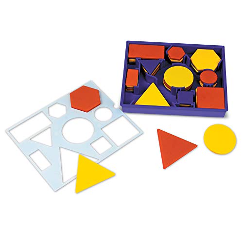 Learning Resources- Set de Bloques lógicos de plástico con atributos para Jugar sobre la Mesa, Color (LER1270)