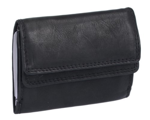 LEAS Cartera pequeña para señores Monedero para señoras, Piel auténtica, negro Mini-Edition'' LEAS Cartera pequeña para señores Monedero para señoras, Piel auténtica, negro Mini-Edition''
