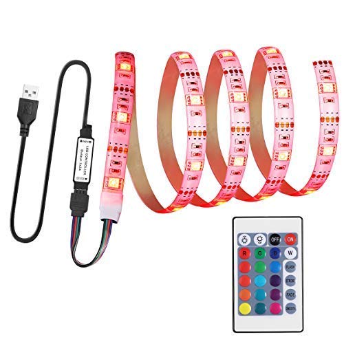 LEDMOMO Luces de tira del LED, luz posterior de la tira del USB LED TV con control remoto Iluminación de Bias impermeable del color para la decoración interior de la fiesta del club 1M 5V LEDMOMO Luces de tira del LED, luz posterior de la tira del USB LED TV con control remoto Iluminación de Bias impermeable del color para la decoración interior de la fiesta del club 1M 5V