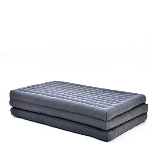 Leewadee futón Plegable XL – Colchoneta Grande para Doblar de kapok ecológico, colchón para Invitados, futón Hecho a Mano, 200 x 105 cm, Antracita Leewadee futón Plegable XL – Colchoneta Grande para Doblar de kapok ecológico, colchón para Invitados, futón Hecho a Mano, 200 x 105 cm, Antracita