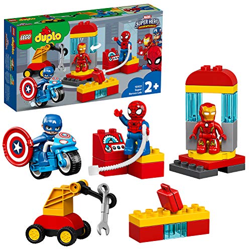 LEGO DUPLO Super Heroes - Laboratorio de Superhéroes, Set de Construcción Inspirado en Marvel, Incluye Figuras de Personajes como Spider-man, Ironman y Capitán América (10921)