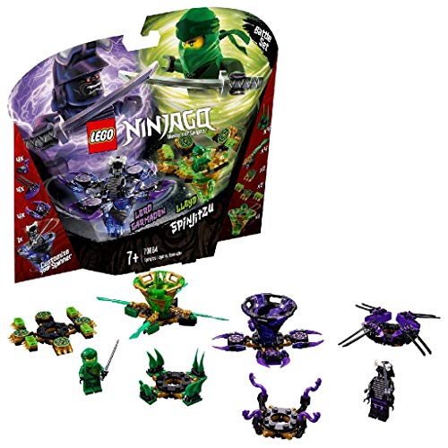 LEGO Ninjago Spinjitzu Lloyd vs. Garmadon - Peonzas de ninjas de juguete, color verde y morada (70664) , color/modelo surtido