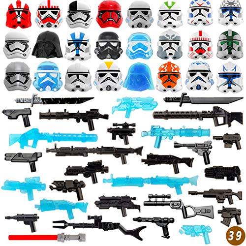 Leic Juego de Armas de Armadura de 52 Uds, Estilo de Ciencia ficción, Figura de Bloques de construcción, Kit de Armadura de Armas, Equipo SWAT, Figura, Casco Compatible con Lego Leic Juego de Armas de Armadura de 52 Uds, Estilo de Ciencia ficción, Figura de Bloques de construcción, Kit de Armadura de Armas, Equipo SWAT, Figura, Casco Compatible con Lego