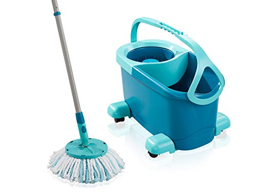 Leifheit Set de fregona rotatoria Clean Twist Disc Mop Ergo 2.0 con ruedas, giratoria con cabezal Micro Duo, set de limpieza en húmedo Leifheit Set de fregona rotatoria Clean Twist Disc Mop Ergo 2.0 con ruedas, giratoria con cabezal Micro Duo, set de limpieza en húmedo