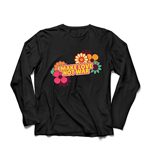 lepni.me Camiseta de Manga Larga para Hombre Hacer el Amor, no la Guerra, Movimiento por la Paz de los 60', protesta de los Hippies (Medium Negro Multicolor) lepni.me Camiseta de Manga Larga para Hombre Hacer el Amor, no la Guerra, Movimiento por la Paz de los 60', protesta de los Hippies (Medium Negro Multicolor)