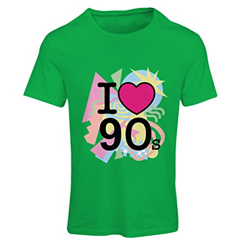 lepni.me Camiseta Mujer Me encantan los años 90! Banda de Estilo Vintage, Ropa de Fiesta Retro (Small Verde Multicolor)