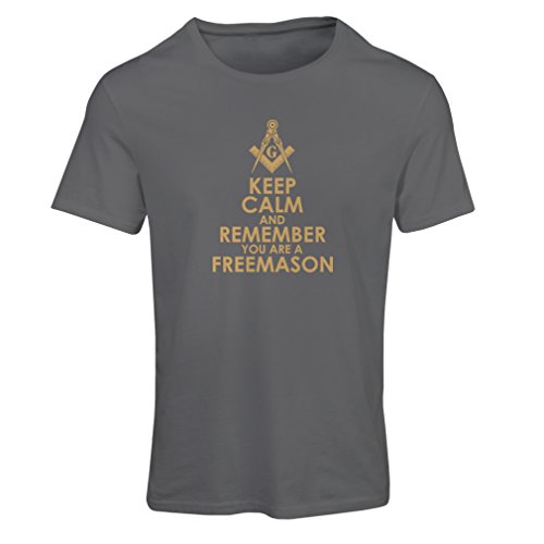 lepni.me Camiseta Mujer Recuerda Que Eres un Freemason Cuadrado y brújula Logotipo masónico (Small Grafito Oro)