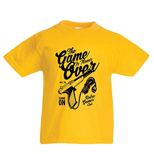 lepni.me Camiseta para Niño/Niña Club de Videojuegos Retro, el Juego Nunca Termina (9-11 Years Amarillo Multicolor)