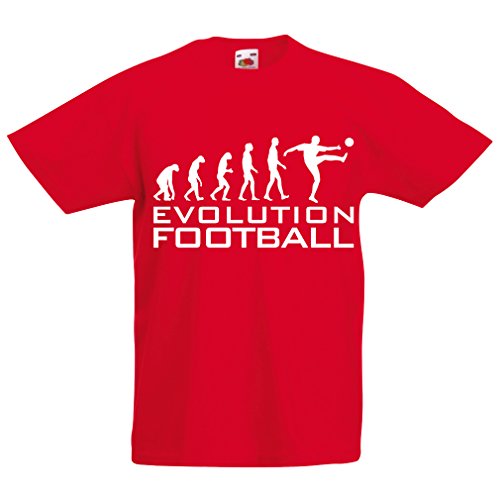 lepni.me Camiseta para Niño/Niña La evolución del fútbol - Camiseta de fanático del Equipo de fútbol de la Copa Mundial (14-15 Years Rojo Blanco)