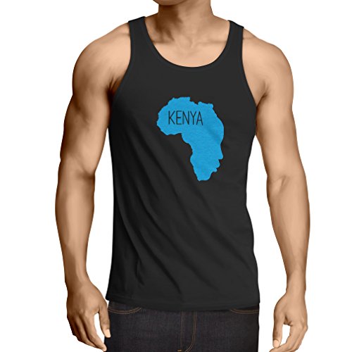 lepni.me Camisetas de Tirantes para Hombre Salvar Kenia - Camisa política, Refranes de la Paz (XX-Large Negro Azul)