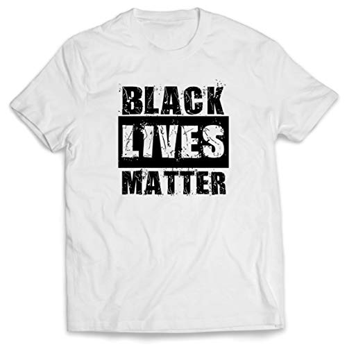 lepni.me Camisetas Hombre Las Vidas de los Negros Son Importantes Lema Político Protesta Derechos Civiles (XXXXX-Large Blanco Multicolor)