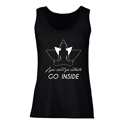 lepni.me Camisetas sin Mangas para Mujer Entra En Mantra Ropa de Yoga de Cuarentena (Large Negro Multicolor)
