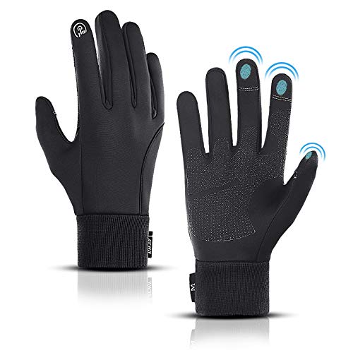 LERWAY Guantes Cálidos de Invierno,Pantalla Táctil a Prueba de Viento Guantes Deportivos para Hombres y Mujeres, Guantes Antideslizantes para Correr, Conducir, Ciclismo, Escalar (XL)