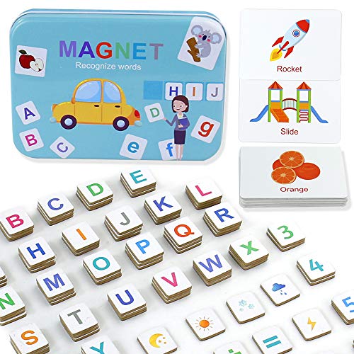 Letras y Números Magnéticos para Niños Juguetes Educativos Montessori para Aprendizaje Preescolar Ortografía Cuenta 142 Piezas Imanes Nevera Juguetes para 3 4 5 6 Años