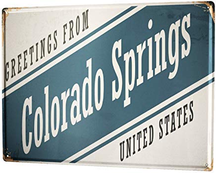 Letrero de aluminio de Odeletqweenry, 30 x 45 cm decorativo de estaño placa metálica cartel placa de viaje cocina Colorado Springs