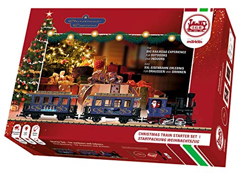 LGB Startset Weihnachtszug Set de iniciación de Navidad para Principiantes, maqueta de ferrocarril para un jardín Adecuado para Todo Tipo de Clima, Color Escala g (Gebr.Märklin & CIE.GmbH L70305)