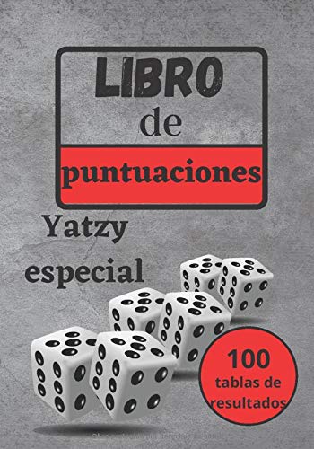 libro de puntuaciones: juegos de dados con cubilete, yatzee juego de mesa, tablero de puntuación a completar