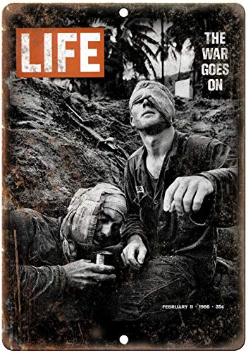 Life Magazine 1965 Vietnam War Cover Soldiers Reproduction Metal Sign Metal Wall Art Sign 8x12 Inch