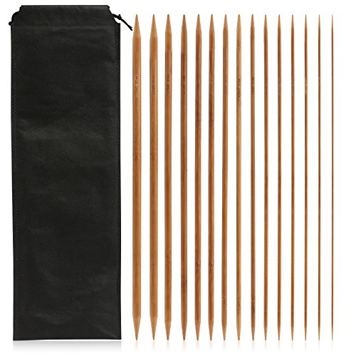 LIHAO 75 x Agujas de Bambú para Tejer Agujas de Punto Doble Afilados Tamaños 2mm - 10mm (35cm) LIHAO 75 x Agujas de Bambú para Tejer Agujas de Punto Doble Afilados Tamaños 2mm - 10mm (35cm)