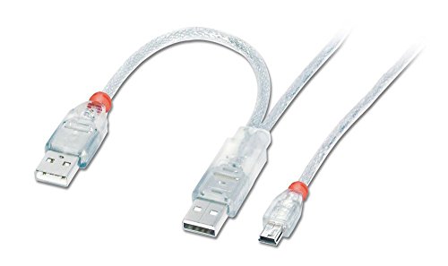 Lindy 31779 - Cable USB (50 cm, 2 x macho, 1 x macho), blanco