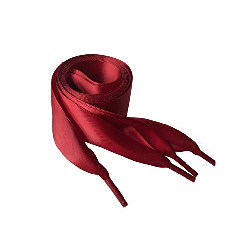 Lionel Philip 80 160 cm FSilk cordones de zapato de raso de seda de colores de la cinta cordones zapatilla de deporte Strings 2 cm de ancho cordones, rojo oscuro, 160cm