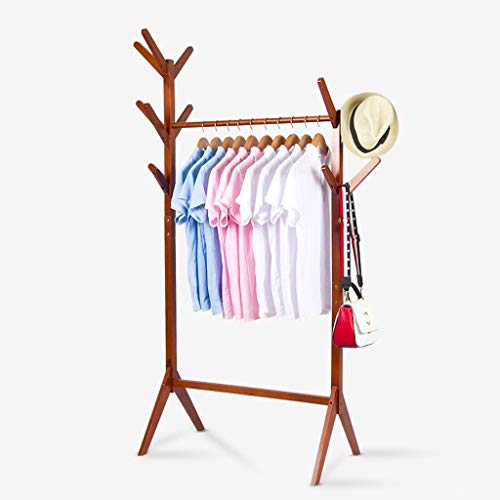 Lipenli Simple Wardrobe Estante de la ropa simples suelo de suspensión de madera maciza Percha estantes de madera maciza de ropa Estantes estilo americano (82 * 50 * 175cm)
