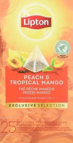Lipton Selección Exclusiva Té Negro Melocotón Y Mango - 6 Cajas Con 25 Pirámides Lipton Selección Exclusiva Té Negro Melocotón Y Mango - 6 Cajas Con 25 Pirámides