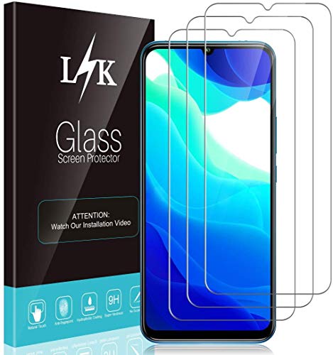 LϟK 3 Pack Protector de Pantalla Compatible con Xiaomi Mi 10 Lite 5G - Cristal Vidrio Templado - Premium Dureza 9H Funda Compatible Sin Burbujas Kit Fácil de Instalar