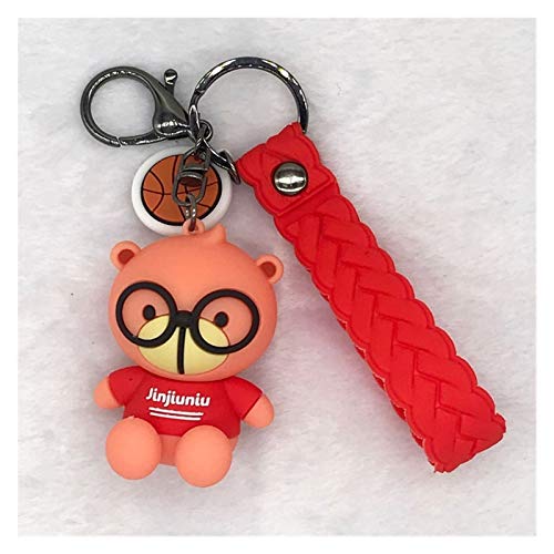 Llavero de dibujos animados Cadena regalos del oso de la historieta linda muñeca Llavero de PVC for Charms las mujeres del bolso colgante llavero cadena dominante del coche Accesorios ( Color : 1 )