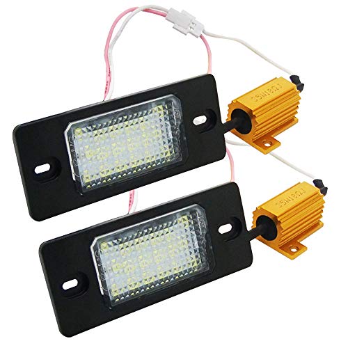 LncBoc Bombillas LED para matrícula de matrícula 15SMD 2835 6000K blanco frío para P-orsche, Cayenne/Cayenne S, 2 unidades LncBoc Bombillas LED para matrícula de matrícula 15SMD 2835 6000K blanco frío para P-orsche, Cayenne/Cayenne S, 2 unidades