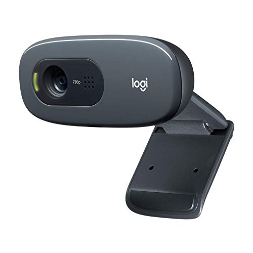 Logitech C270 Webcam HD, 720p/30fps, Video Llamadaso HD Amplio Campo Visual, Corrección de Iluminación, Micrófono Reductor de Ruido, Skype, FaceTime, Hangouts, WebEx, PC/Mac/Portátil/Macbook/Tablet