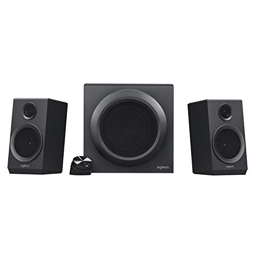Logitech Z333 2.1 Sistema de Altavoces con Subwoofer, Sonido Impactante, 80 Vatios de Pico, Graves Potentes, Entradas de 3.5 mm/RCA, Enchufe UK, PC/PS4/Xbox/TV/Móvil/Tablet, Negro Logitech Z333 2.1 Sistema de Altavoces con Subwoofer, Sonido Impactante, 80 Vatios de Pico, Graves Potentes, Entradas de 3.5 mm/RCA, Enchufe UK, PC/PS4/Xbox/TV/Móvil/Tablet, Negro