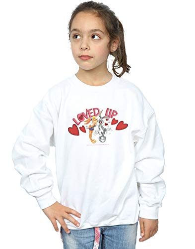 Looney Tunes Niñas Bugs Bunny and Lola Valentine's Day Loved Up Camisa De Entrenamiento Blanco 5-6 Years