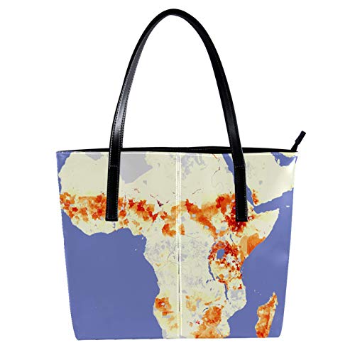 LORVIES Mapa del continente africano Bolso bandolera de piel sintética y bolso de mano para mujer