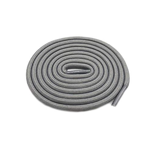 Los Cordones de Zapato del cordón 0,5 cm Rondas Deportivas Cordones de los Zapatos Cordones de poliéster de Senderismo para Las Botas para Hombre de los niños, 2702 Gris Medio, 60cm