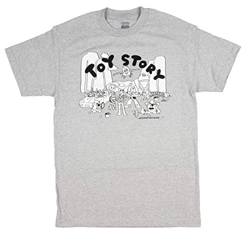 Los Hombres Disney's Toy Story el Grupo de Caracteres en Blanco y Negro T-Camisa de impresión gráfica MD Los Hombres Disney's Toy Story el Grupo de Caracteres en Blanco y Negro T-Camisa de impresión gráfica MD