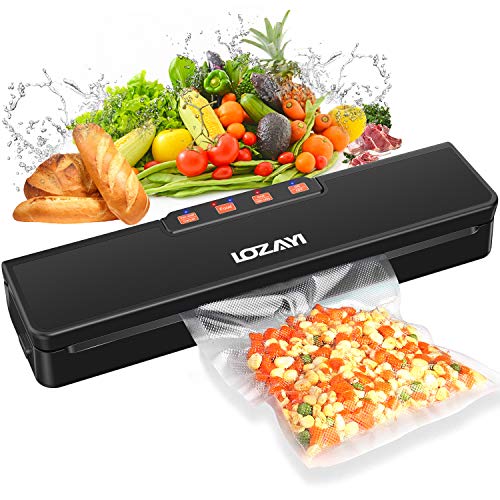 LOZAYI Envasadora al Vacío, Sellador al Vacío Automático, Envasadora Máquina Profesional de Vacío con Modos para Alimentos Secos y Húmedos, Indicadoras LED, 15 Bolsas de Vacío para Uso Doméstico LOZAYI Envasadora al Vacío, Sellador al Vacío Automático, Envasadora Máquina Profesional de Vacío con Modos para Alimentos Secos y Húmedos, Indicadoras LED, 15 Bolsas de Vacío para Uso Doméstico