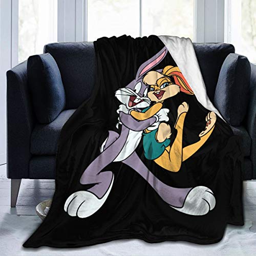 Lphdfoxh1 Bugs and Lola Bunny – Manta de franela adecuada para todo tipo de sofá, oficina, suave y cómoda