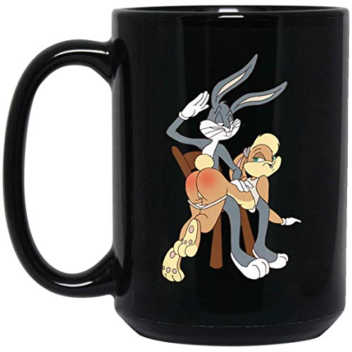 Lplpol Bugs Bunny and Lola - Taza de té (325 ml), color negro