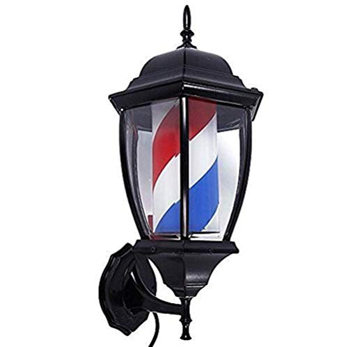 LQ&XL Barber Pole Exterior Led Light Poste De Barbero Luminoso para Peluquerías Profesional Lámpara De Pared Vintage - Rojo Azul Y Blanco 49cm/19in AF/B