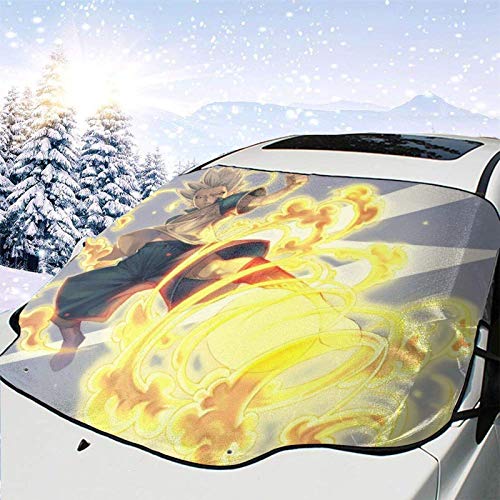 LREFON Visera de sombrilla automática para Parabrisas Delantero Impermeable Inazuma Eleven-Gouenji Shuuya Protector protección contra heladas Invierno vehículos