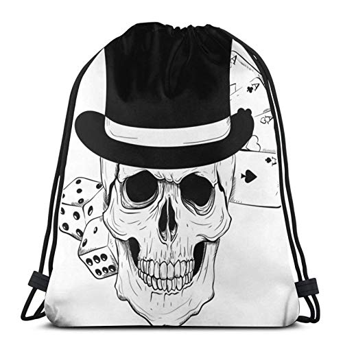 Lsjuee Escudo de Armas gótico con Calavera y naipe Mochila con cordón Mochila Deportiva Deportiva Mochila Impermeable para Hombres y Mujeres Riñonera Viaje Yoga Escuela de Playa Lsjuee Escudo de Armas gótico con Calavera y naipe Mochila con cordón Mochila Deportiva Deportiva Mochila Impermeable para Hombres y Mujeres Riñonera Viaje Yoga Escuela de Playa