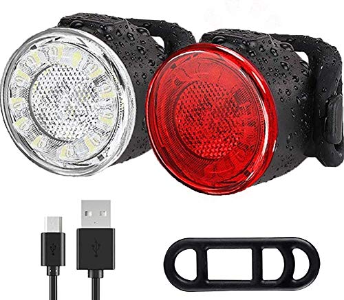 Luces Bicicleta Kit, Impermeable LED Luz Bicicleta, luces Delanteras y Traseras Recargables USB Para Bicicleta, 6 Iluminación Modos Luz Trasera, Luces Seguridad Para Ciclismo de Montaña y Carretera