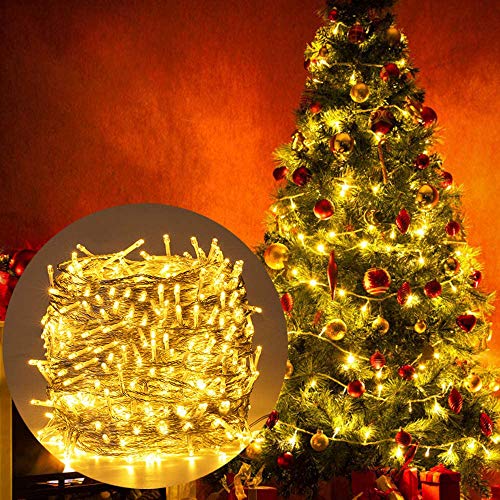 Luces Navidad Exterior, Ulinek 100M 500LED Guirnalda Luces Arbol Navidad [2020 Versión Mejorada]IP44 8 Modos Luce Cadena Luz LED Decoracion para Habitacion Interior Jardin Arbol Navidad Fiesta Bodas