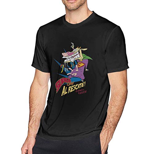 ludouqingJ Camisetas y Tops Hombre Polos y Camisas, Men's Cotton T-Shirt Cow and Chic-Ken Fashion Tees Funny Short Sleeve Tees