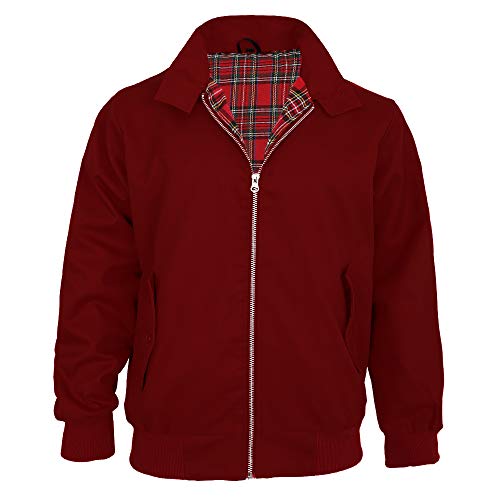 Malaika Harrington - Chaqueta clásica para hombre, estilo retro, de los años 70, chaqueta bómber, de moda de los años 70 (de talla XS a XXXXXL) Rojo Vino M Malaika Harrington - Chaqueta clásica para hombre, estilo retro, de los años 70, chaqueta bómber, de moda de los años 70 (de talla XS a XXXXXL) Rojo Vino M
