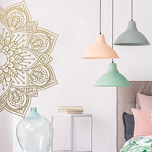 Mandala de oro grande Etiqueta de la pared Calcomanías de vinilo para habitaciones Decoración de la casa Calcomanía de yoga Pegatinas creativas Decoración para el hogar Papel tapiz A1 XL 57cm X 113cm