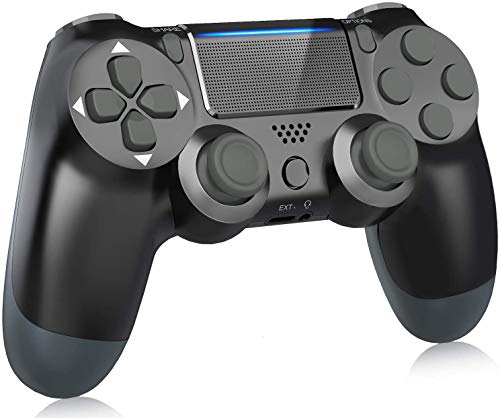 Mando PS4, Controlador Gamepads Joystick de Alta precisión, Vibración Dual, Función de Audio, Agarre Antideslizante y Panel táctil, para Playstation 4 / Pro/Slim/PC portátil